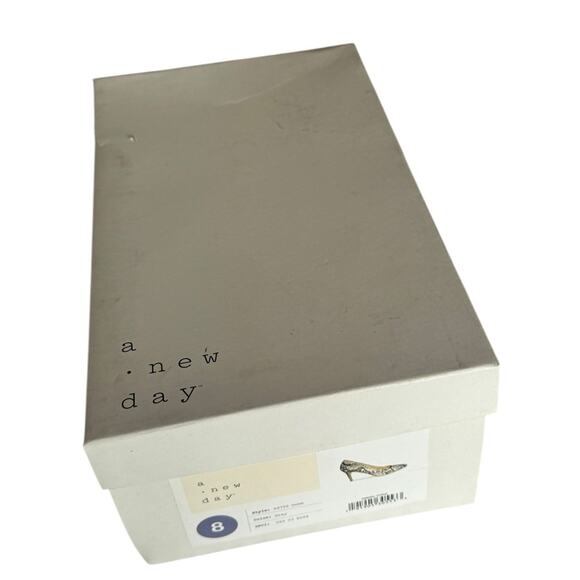 a new day GEMMA Snake Black & Cream Animal print Heels NEW Size 8 - Picture 6 of 12